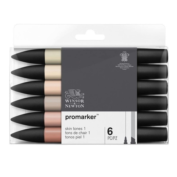 Winsor & Newton, Promarker, Skin Tones I, Set of 6,