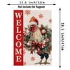 Christmas Garden Flag Welcome Xmas Chicken Winter Holiday Decorations Burlap