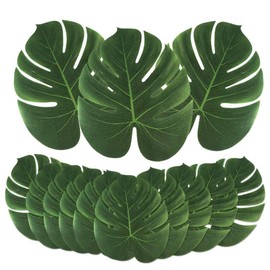 48PCS Tropical Palm Leaves Plant Imitation Leaf for Hawaiian/Luau/Jungle Party Table Decorations (48PCS)