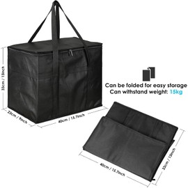 30L Cooler Bag Set of 2, Large Insulated Lunch Bags with Zipper, Insulation Shopping Bags, Food Delivery Bag, Thermal Picnic Cool Bag for Camping, BBQ, Beach & Outdoor – Leakproof & Portable