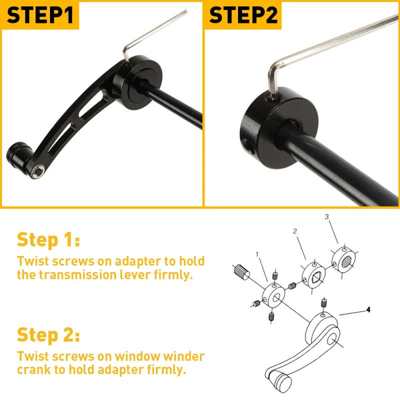 unbrand Chrome Billet Aluminum 4 1/4 Window Crank Handle Rod