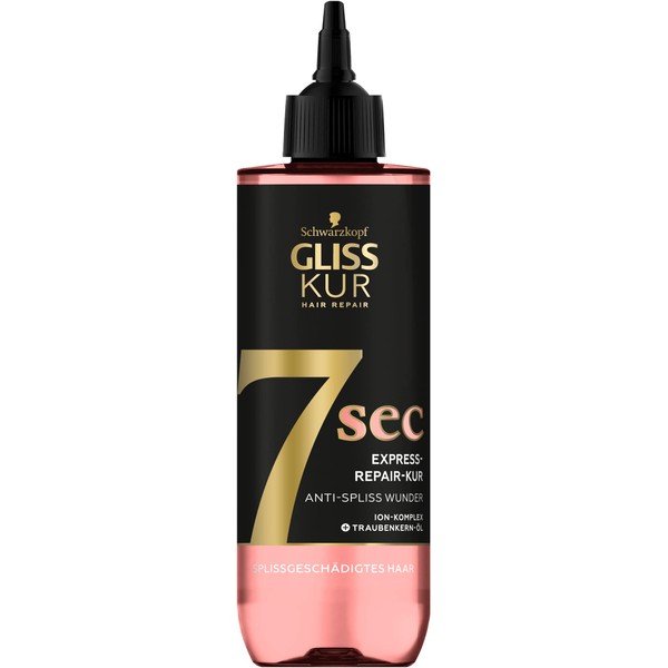 Gliss Kur 7 Sec Express Repair Split Ends Miracle (200 ml), Hair Treatment, Repairs Hair in Just 7 Seconds, for 7x Stronger Hair and 7x Less Hair Breakage