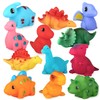 Ganowo 12PCS No Hole Dinosaur Bath Toys for Toddlers 1-3,