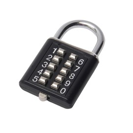 MroMax 1Pcs 10-Digit Combination Padlock Push Button Lock for Locker Gym, Case, Drawer, Toolbox Black