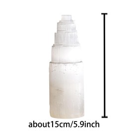 Himalayan Natural Selenite Crystal Selenium Skyscraper Tower Home Decoration Meditation Stone Gypsum Tower for Reiki Healing (15cm-1pcs)