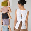 Loose Fit Quick-Dry Yoga Top Sleeveless Gray Purple M 2ea