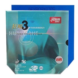 DHS Neo Hurricane 3 Provincial Rubber 39° Blue Sponge, Black, 2.1 mm