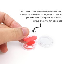 24 Pcs Wax Glue for DIY Diamond Painting, Diamond Art Wax with Clay Storage Box Diamond Assesories 6 Pack (Red)