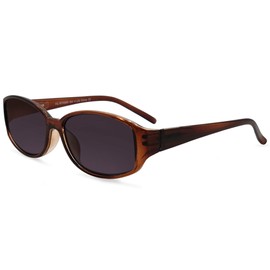 In Style Eyes Stylish Full Reader Sunglasses - Full-Rimmed, Oval Frame Cheater Glasses - Medium Tinted Non-Polarized Lens - Brown - 3.25x
