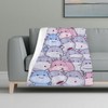CaomeiWu Hippo Throw Blanket, 80" x 60" Flannel Cute Hippos