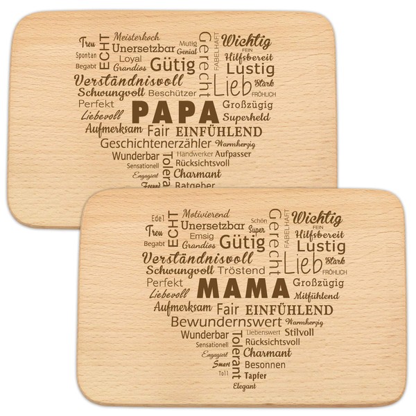 Spruchreif Set of 2 Breakfast Boards Mum and Dad –
