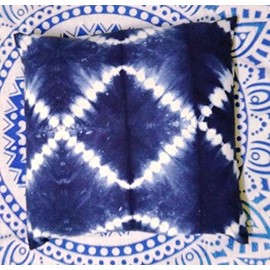 Indigo Pillow, Tie Dye Cushions 16x16, Outdoor Cushion Cover, Decorative Cotton Throw, Shibori Pillow Cases, Bohemian Pillow Shams