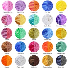 MTBJZJ Mica Powder for Resin, 25 Colors - 20g/Bottle of Epoxy Resin Color Pigment,for Candle Dye, Lip Gloss Pigment, Soap Making, Slime Colorant, Paint, Bath Bombs,Nail Polish and Eye Shadow