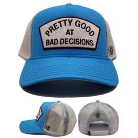 Cult of Individuality New Pretty Good at Bad Decisions Mesh Trucker Rhubarb Blue Era Snapback Hat