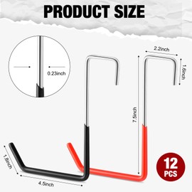 Zonon 24 Pcs Rafter Hanger Hooks Large S Hooks Heavy Duty Vinyl Coated Hooks for Garage Bike Non Slip Coating Ladder Hanger Storage Organizer for Sports Equipment Bulk Items (Orange, Black)