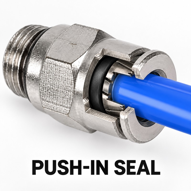 5-Pack PC-G Nickel-Plated Brass Pneumatic Push-to-Connect Fittings, 4–12 mm Tube,