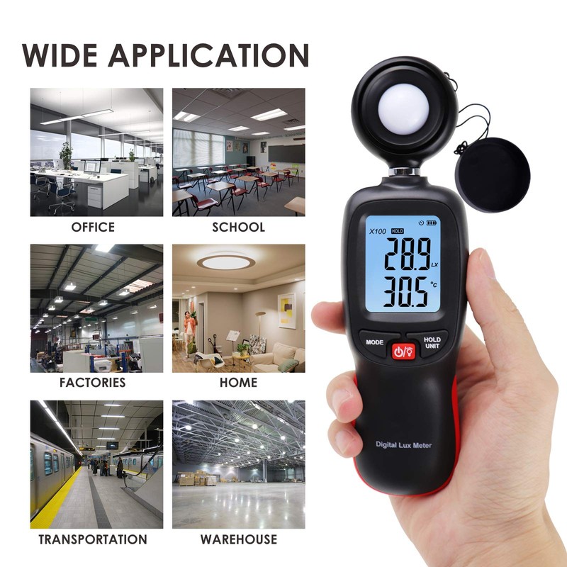 Lux Meter with Data Record, Digital Light Meter Illuminance Meter,