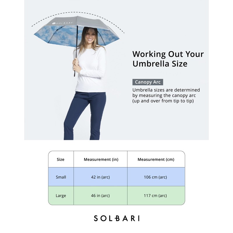 Solbari ULTRACOMPACT Sun Protective Umbrella UPF50+ SKYBLUE 42"