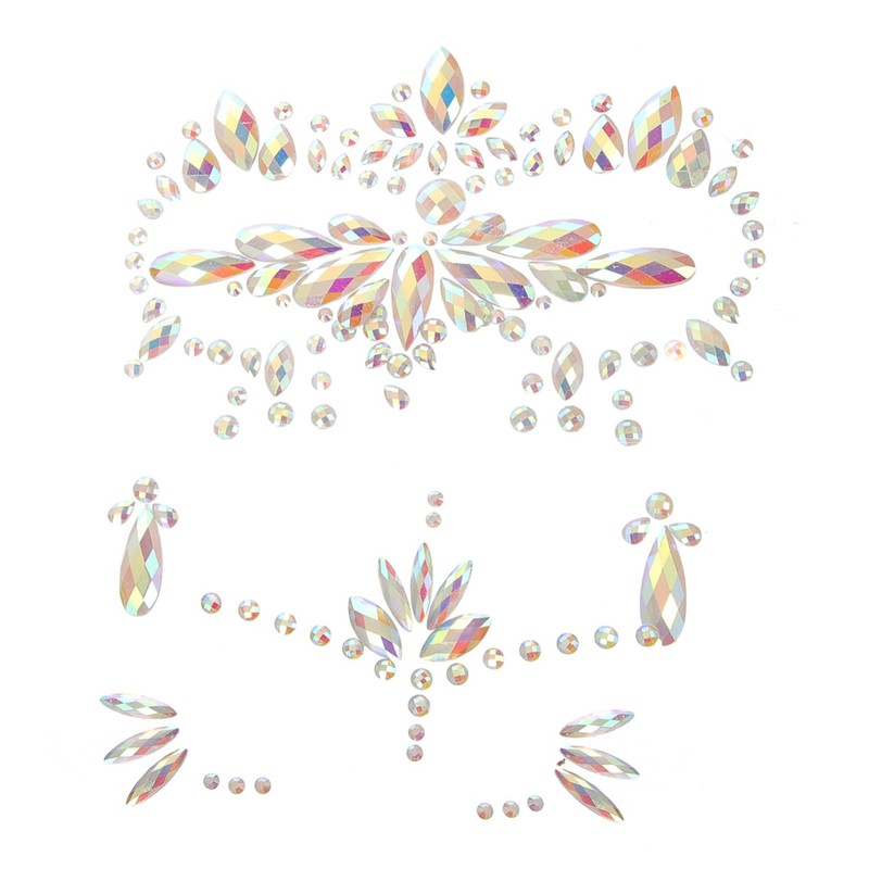Beavorty 2sets Fluorescent Rhinestone Face Gems Carnival Gems for Face