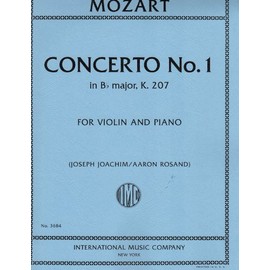 Mozart, W.A. - Concerto No. 1 in Bb major, K. 207 Edited By Joseph Joachim/Aaron Rosand - International