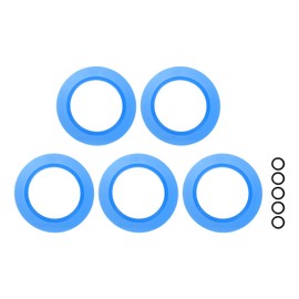 uxcell 5pcs Flush Valve Seal for Toilets, 2.76" ID. x4.25 OD. Silicone Canister Valve Parts Replacement with Small Rings for Various Toilets with Canister Flush Valves, Dark Blue