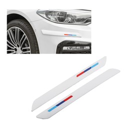 HIBEYO Car Bumper Protection Strips Car Front Rear Corner Bumper Protection Anti-Collision Car Corner Shock Protection Anti-Scratch Car Sticker Universal Protective Strips for Cars Set of 2 White
