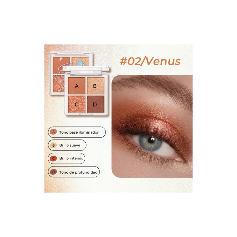 Sace Lady Paleta De Sombras 4 Tonos Para Ojos Maquillaje