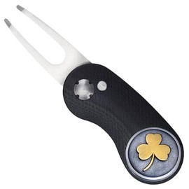 Full Metal Markers Irish Shamrock Ireland Clover Unique Magnetic Metal Golf Ball Marker Accessory for Men & Women (Divot Tool + Ball Marker)