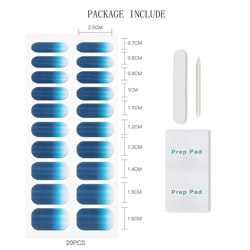 JMEOWIO Cat Eye Semi Cured Gel Strips Wraps Nail Art