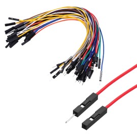 MECCANIXITY Male to Female 1Pin Breadboard Jumper Wire 2.54mm Pitch Ribbon Cable 20cm Long Electronics Breadboard Ribbon Cables for Breadboard Electronic Projects Pack of 40