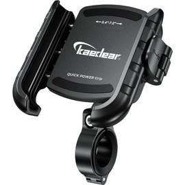 Kaedear KDR-M8SP-BK Bike Smartphone Holder, Mobile Holder, Smartphone Holder for Motorcycles, Vibration Absorption, Mount, Lever Operation, Quick Power Grip, Black
