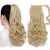 Blonde Ponytail Hair Extension Wavy 20" 5 Oz Clip In