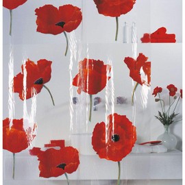 Spirella Anti-mould shower curtain Poppy Cinnabar Anti-bacterial, washable, waterproof PVC 180x200cm