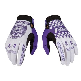 Fast passion Motorcycle Gloves for Men Women,Full Finger Mountain Dirt Bike Gloves,Motocross Gloves Anti-Slip MX MTB ATV BMX Road Racing,Biking,Riding Cycling Gloves (White/Purple01, L)