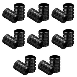 KATIMI 16PCS Dust Caps for Car Tyres, Universal Car Tyre Valve Caps with O Seal Ring, Aluminum Alloy Dust Valve Stem Covers for SUV, Cars, Bike, Motorcycles, Trucks (Black)