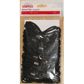Staples Swivel Clip ID Badge Lanyards - 12 Count Pack