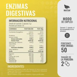Enzimas Digestivas 100 Cápsulas, Sientete Libre, Menos Pesado, Digere mejor los Alimentos, Facilita la Digestión, Calidad Premium