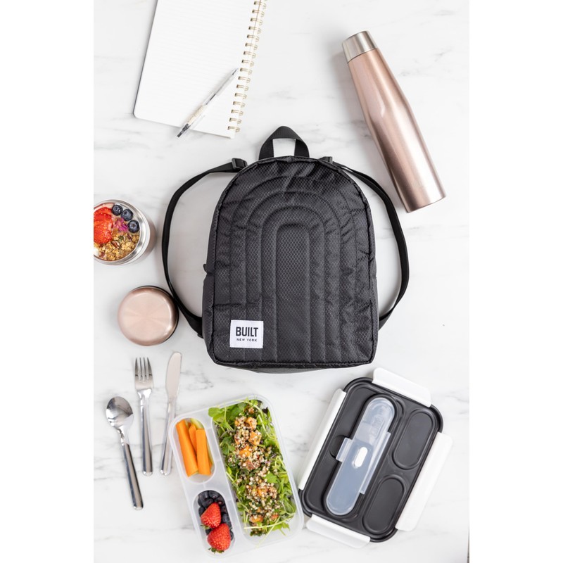 BUILT BLTLNCHBPKPBLK Puffer Rucksack Cool Bag, Plastic, 10 liters