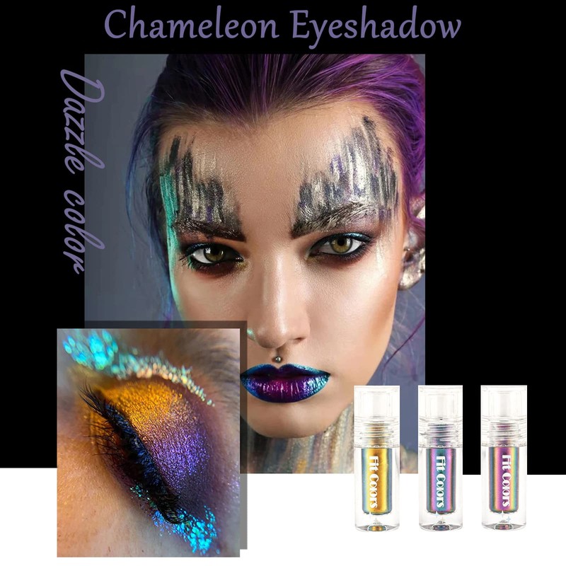 Domality Chameleon Eyeshadow Liquid Set, 3 Pieces, Intensive Colour Shift,