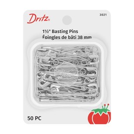 Dritz 3021 Basting Safety Pins, Size 2 (50-Count), Nickel