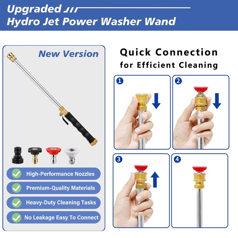 2026 Upgraded Jet Nozzle Power Washer for Garden Hose with