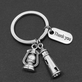 [CALLARON] 6 Pcs Thank You Metal Keychain Rucksack Rucksack Thank You Keyring Keyring Keyring with Lighthouse Pendant Pendant Colleague Teacher Keychain, As shown