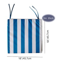 OUMEITT Patio seat Cushions Outdoor seat Cushions Set of 4 Waterproof & Fade Resistant Blue and White 18"x18" Outdoor Chair Cushions with Non-Slip Ties
