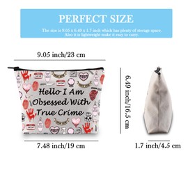 True Crime Lover Gift Serial Killer Gift Hello I Am Obsessed with True Crime Makeup Bag for True Crime Junkie, True Crime Eu, Cosmetic bag with print