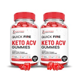 (2 Pack) Quick Fire Keto ACV Gummies Advanced Formula 1000MG QuickFire Keto Gummies Apple Cider Vinegar Formulated with Pomegranate Beet Juice Powder B12 Vegan Non GMO 120 Gummys