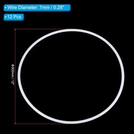 PATIKIL 12 Inch Dream Catcher Rings, 12 Pcs Plastic Macrame Wreath Floral Round Ring Hoop for Home Car DIY Craft Wedding Wall Hanging Decorations, White