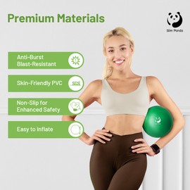 Slim Panda Pilates Ball, 9 Inch Small Exercise Ball, Anti Burst Mini Yoga Ball for Stability, Workout, Barre, Core Strength, Physical Therapy, Balance, Stretching