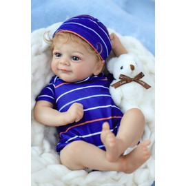 SCOM Realistic Reborn Baby Dolls - 18 Inch Real Life Baby, Newborn Elf Doll with Accessories, Lifelike Baby with Soft Cloth, Full Body Vinyl Hispanic Doll for Girl Boy Age 3+ Gift