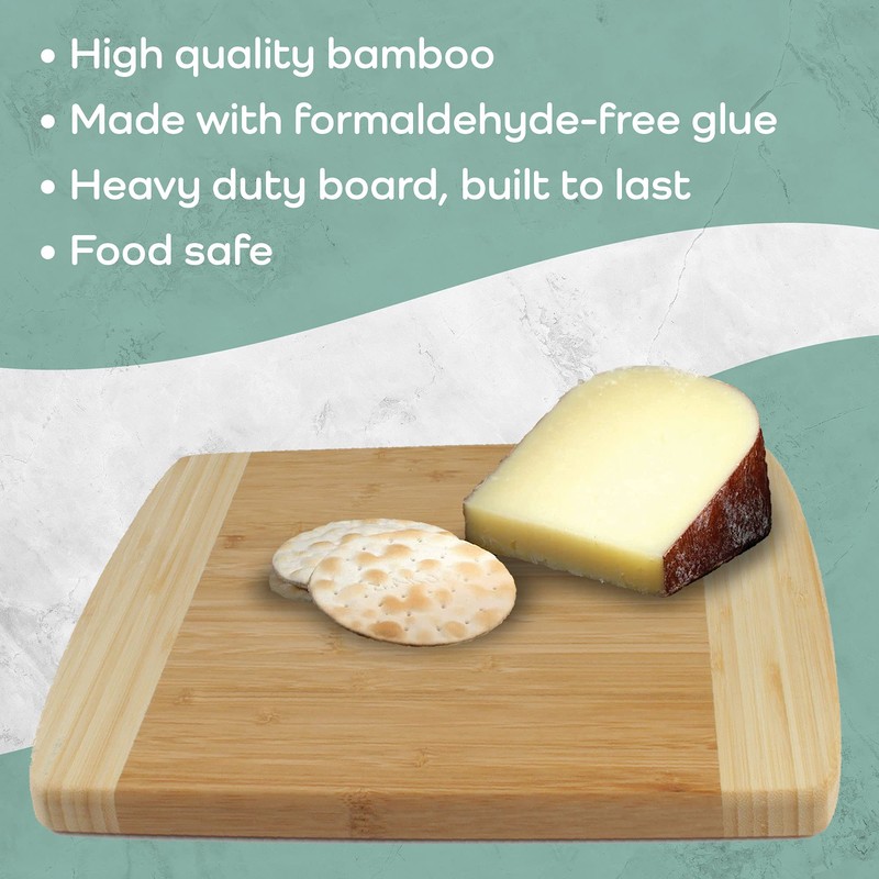 BambooMN Heavy Duty Premium Bamboo Two-Toned Cutting Board - 12"