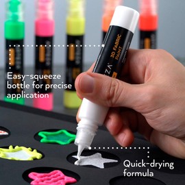 Arteza 3D Fabric Paint, Yellow Glow in the Dark A401, 1oz Tube, Washer & Dryer Safe Textile Paint for Clothing, Accessories, Ceramic, Glass & DIY Projects